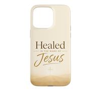 Carcasa para iPhone 15 Pro MAX Healed in The Name of Jesus - Cross at Sunrise