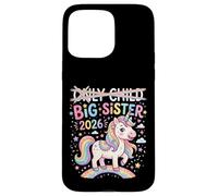 Carcasa para iPhone 15 Pro MAX Hermana Mayor de Only Child 2026, Unicornio, arcoíris, Lindo