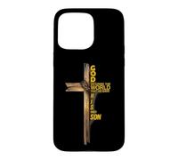 Carcasa para iPhone 15 Pro MAX Hijo de Dios Jesucristo Versículo de la Biblia 9 Juan 3:16 Cruz Fe