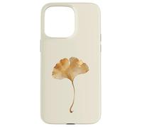 Carcasa para iPhone 15 Pro MAX Hoja de Ginkgo Acuarela Dorada Diseño Minimalista Botánico