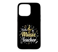 Carcasa para iPhone 15 Pro MAX Hola Música Profesor Notas Musicales Clave de Sol
