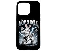 Carcasa para iPhone 15 Pro MAX Hop and Roll Heavy Metal Bunny Rabbit Guitarra Eléctrica Rocker