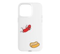 Carcasa para iPhone 15 Pro MAX Hot Dog Saltando En Bun Retro Summer BBQ Grill 4 de Julio