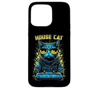 Carcasa para iPhone 15 Pro MAX House Cat DJ Rave EDM Music Deejay Equalizer Gafas de Sol