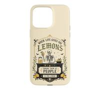 Carcasa para iPhone 15 Pro MAX Humor Oscuro gótico limón Cita Esqueleto Mercado Estado de ánimo