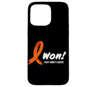 Carcasa para iPhone 15 Pro MAX I Beat Kidney Cancer. I Won! Orange Ribbon For Survivors