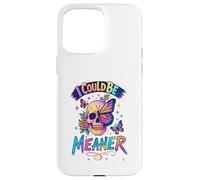 Carcasa para iPhone 15 Pro MAX I Could Be Meaner Skull Butterfly Art, Dark Gothic Floral