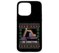 Carcasa para iPhone 15 Pro MAX I Dig Christmas Excavator Suéter Feo de Navidad