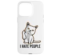 Carcasa para iPhone 15 Pro MAX I Hate People Sign,Funny Cat Giving The Finger Flipping Off