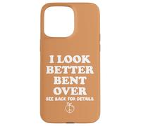 Carcasa para iPhone 15 Pro MAX I Look Better Bent Over Book See Back for Details Peach Butt