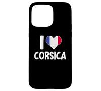 Carcasa para iPhone 15 Pro MAX I Love Corsica Francia Bandera Corazón Orgullo Córcega
