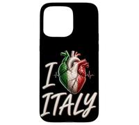 Carcasa para iPhone 15 Pro MAX I Love Italy - Bandera anatómica de Italia, Regalo de Viaje