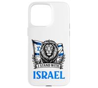 Carcasa para iPhone 15 Pro MAX I Stand with Israel Hebreo Lion Flag Design