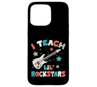 Carcasa para iPhone 15 Pro MAX I Teach Lil' Rockstars, Profesor de música Rock, Banda de Guitarra