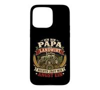Carcasa para iPhone 15 Pro MAX Ich Bin Papa Und Landwirt Farm Graphic Mir Angst Ein Alemán