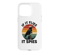 Carcasa para iPhone 15 Pro MAX If It Flies It Spies Cuervo Vigilancia Pájaro Retro Conspiración