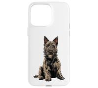 Carcasa para iPhone 15 Pro MAX Ilustración de Perro Gris Berger Picard