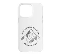 Carcasa para iPhone 15 Pro MAX Impresión Frontal y Trasera La fe Cristiana Puede Mover montañas