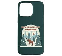 Carcasa para iPhone 15 Pro MAX Impresión Trasera de Moose Forest Winter Adventure