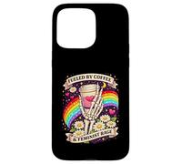 Carcasa para iPhone 15 Pro MAX Impulsado por el café y la Furia Feminista Skeleton Rainbow Design
