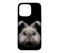 Carcasa para iPhone 15 Pro MAX Inglés Angora Conejo Cara Bosque Fauna Silvestre