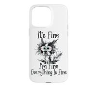 Carcasa para iPhone 15 Pro MAX It's Fine Im Fine Everything is Fine Funny Boston Terrier Dog