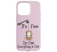 Carcasa para iPhone 15 Pro MAX It's Fine I'm Fine Everything is Fine Funny Cute Mouse Rat
