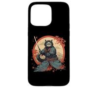 Carcasa para iPhone 15 Pro MAX Japanese Art Cat Ninja Ukiyo-e Anime Samurai Cat Camiseta