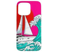 Carcasa para iPhone 15 Pro MAX Japanese Wave Sailboat Sailing Boating Club Sailor