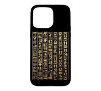 Carcasa para iPhone 15 Pro MAX Jeroglíficos Egipcios Oro Faraón Símbolos Egipto Cultura