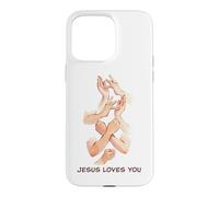 Carcasa para iPhone 15 Pro MAX Jesus Loves You - American Sign Language Watercolor
