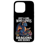 Carcasa para iPhone 15 Pro MAX Just A Girl Who Loves Dragons and Books Lector De Fantasía