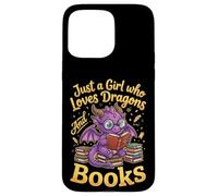 Carcasa para iPhone 15 Pro MAX Just A Girl Who Loves Dragons and Books Lector De Fantasía