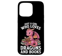 Carcasa para iPhone 15 Pro MAX Just A Girl Who Loves Dragons and Books Lector De Fantasía