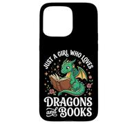 Carcasa para iPhone 15 Pro MAX Just A Girl Who Loves Dragons and Books Lector De Fantasía