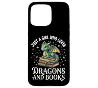 Carcasa para iPhone 15 Pro MAX Just A Girl Who Loves Dragons and Books Lector De Fantasía