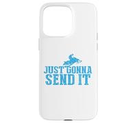 Carcasa para iPhone 15 Pro MAX Just Gonna Send It Snowmobile Snow Trineo Invierno Montaña Regalo