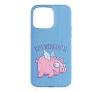 Carcasa para iPhone 15 Pro MAX Just Wingin' It Derpy Flying Pig