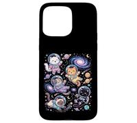 Carcasa para iPhone 15 Pro MAX Kawaii Space Cats Astronauta Galaxia Estrellas Planetas
