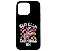 Carcasa para iPhone 15 Pro MAX Keep Calm and Cornhole On Royalty Game