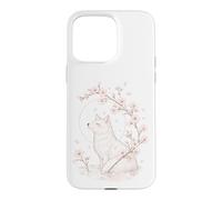 Carcasa para iPhone 15 Pro MAX Kitsune Fox Cherry Blossoms Meditación Zen Yoga Vida Mujeres