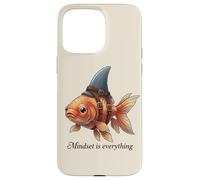 Carcasa para iPhone 15 Pro MAX La mentalidad es Todo pez Dorado de tiburón Motivacional