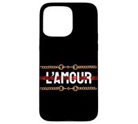 Carcasa para iPhone 15 Pro MAX L'Amour with Printed Golden Style Chains Valentin's Day Love