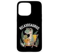 Carcasa para iPhone 15 Pro MAX Lector de Libros de meteoritos de Lectura de Dinosaurios relajados Funny Dino