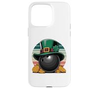 Carcasa para iPhone 15 Pro MAX Leprechaun Bowling Ball St. Patrick's Day Gold