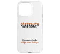 Carcasa para iPhone 15 Pro MAX Libro de visitas para Firmar 40 cumpleaños