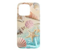 Carcasa para iPhone 15 Pro MAX Linda Playa estética océano Concha Costera Verano mar Tema