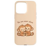 Carcasa para iPhone 15 Pro MAX Lindo Abrazando Baby Monkeys Besties Apoyo Emocional Amor