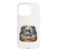 Carcasa para iPhone 15 Pro MAX Lindo Conejo Bruja Halloween Espeluznante Bosque Fantasmas