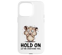 Carcasa para iPhone 15 Pro MAX Lindo hámster nervioso Divertido Pensamiento excesivo